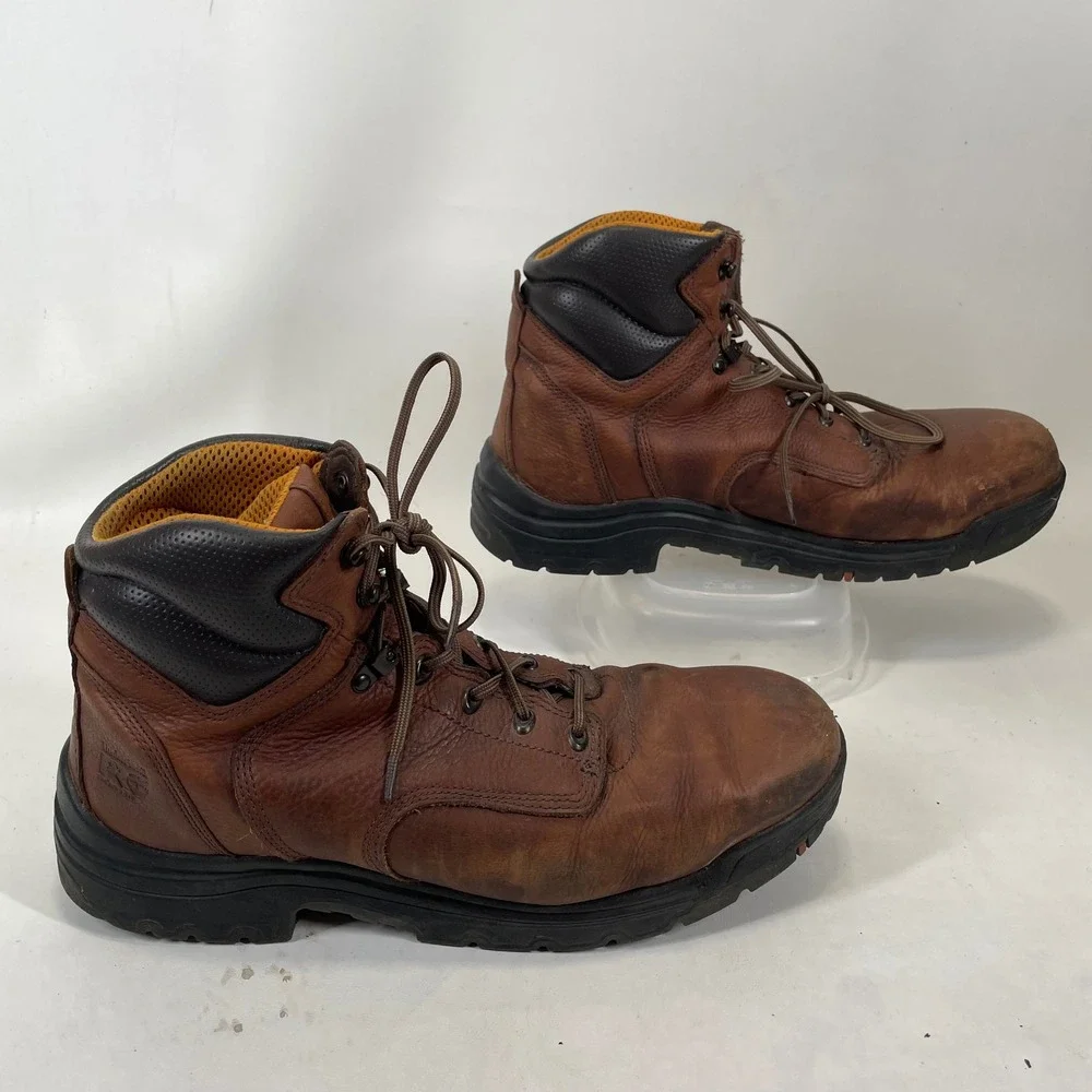 Timberland PRO 24097 Mens Brown Leather Work Boots Oil Slip Resistant Size 15 M